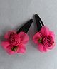 Little Blossom Set Of 2 Rose Flower Hair Clips - Pink