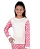 D'chica Thermal Full Sleeves Cats Printed Top - Pink White