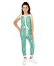D'chica Thermal Sleeveless Bees Printed Jumpsuit - Blue