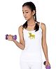 D'chica Thermal Sleeveless Unicorn Print Top - White