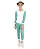 D'chica Thermal Full Sleeves Bees Print And Top And Bottom Set - Blue White
