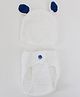 Woonie Bunny Ear Detailed Cap With Bloomer Photography Prop - White
