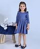 The Sandbox Clothing Co Three Fourth Sleeves Tiny Stars Print Dress - Navy Blue