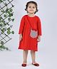 The Sandbox Clothing Co Full Sleeves Solid Fit & Flare Dress - Red