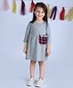 The Sandbox Clothing Co Full Sleeves Solid Fit & Flare Dress - Grey