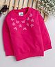 BUMZEE Full Sleeves Butterfly Placement Printed Sweatshirt - Pink