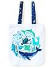 SilverLinen Canvas Tote Bag Multipurpose Eco Friendly Bags With Front & Back Illustrations Save The Seas -  Multicolour