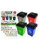 AKN Toys Garbage Classification Trash Sorting Puzzle Game with Trash Can Cards Interactive Non-Toxic Intelligence Development for Kids Preschool Educational Learning Toys for Kids - Multicolor