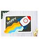 Yellow Bee Rocket Themed Door Mat  White