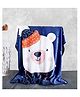 Yellow Bee Blanket Polar Bear Print - Navy