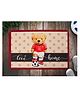 Yellow Bee Love Home Teddy Print Door Mat - Beige