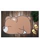 Yellow Bee Bear Shaped Door Mat  Brown