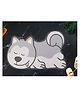 Yellow Bee Dog Shaped Door Mat  Grey