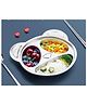 Stainless Steel Divided Meal Plate Tray 3 Compartments Dinner Dish Bear Shape Silver