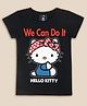 Kidsville Half Sleeves Hello Kitty Printed T Shirt - Black