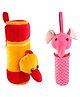 SS Impex Duck & Elephant Theme Feeding Milk Bottle Covers Pack of 2 - Yellow Pink