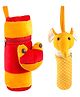SS Impex Froggy & Elephant Theme Feeding Milk Bottle Covers Pack of 2 - Yellow