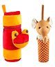 SS Impex Froggy & Elephant Theme Feeding Milk Bottle Covers Pack of 2 - Yellow Orange