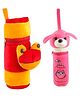SS Impex Froggy & Puppy Theme Feeding Milk Bottle Covers Pack of 2 - Yellow Pink
