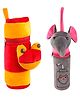 SS Impex Froggy & Elrephant Theme Feeding Milk Bottle Covers Pack of 2 - Yellow Grey