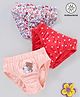 Babyhug 100% Cotton Antibacterial Panties Heart Print Pack of 3 - Multicolour