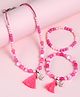 Babyhug Butterfly Charms With Tassel  Neck Piece & Bracelets - Pink