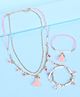 Pine Kids Free Size Necklace & Bracelet Set With Tassel Detailing- Multicolor