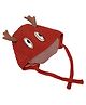 Kid-O-World Cow Eyes Patch Cap With Strings - Maroon-  Diameter-48 Cms