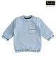 iDO Italy Full Sleeves Sweatshirt Text Print- Blue