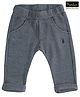 iDO Italy Jacquard Full Length Elasticated Trouser Checked - Navy Blue