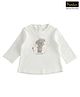 iDO Italy Interlock Full Sleeves Puppy Print & Bow Applique - Cream