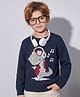 iDO Italy Cotton Full Sleeves Sweatshirt Dino Knitted - Navy Blue