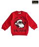 iDO Italy Cotton Full Sleeves Winter Wear Sweatshirt Santa Printed - Red