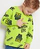iDO Italy Cotton Full Sleeves Sweatshirt Text Printed - Neon Green