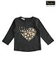 iDO Italy Interlock Full Sleeves Text & Heart Print T-Shirt - Black