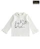 iDO Italy Cotton Full Sleeves Floral Puppy Print T-Shirt - White