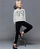 iDO Italy Full Sleeves Top and Lounge Pant Bow Print - Cream