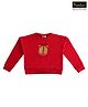iDO Italy Cotton Full Sleeves Winter Wear Sweatshirt Sequins & Text Embroided  - Red