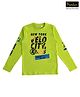 iDO Italy Cotton Knit Full Sleeves T-Shirt Text Print - Green