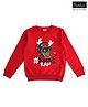 iDO Italy Cotton Full Sleeves Sweatshirt Reindeer Printed - Red