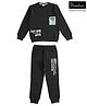 iDO Italy Fleece Full Sleeves Winter Wear Suit Text Print - Black