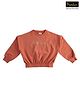 iDO Italy Cotton Full Sleeves Winter Wear Sweatshirt Kindness Printed - Brick Red