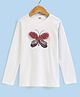 iDO Italy Cotton Knit Full Sleeves T-Shirt 3D Butterfly Wings - Cream