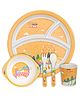 Fiddlerz Bamboo Baby Tableware Dinning Set Pack of 5 - Orange
