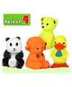 Chu Chu Toys for Baby Bath Mix Cute Animals Squeeze Sound Toys Baby Bath Floating Water Toys for Babies Non-Toxic ( 4 Pieces) - Multicolor