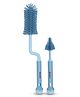 LuvLap 360° Movable Silicone Bristle Baby Bottle Cleaning Brush & Nipple Cleaner, Ergonomic Handle, Cleans Bottles (Blue)