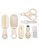 LuvLap 7-in-1 Baby Grooming Kit, Portable Newborn Grooming Essentials, Includes Finger Brush, Nail Scissors, Comb, Tweezer, and More, White