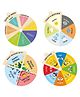 Webby Wooden Rotation Puzzle Pack of 4 - Multicolour