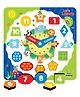 Webby Square Wooden Early Educational Teaching Clock 12 Pieces- Green