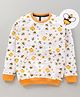 Earth Conscious Full Sleeves Honey Bee Printed Tee - White &Yellow